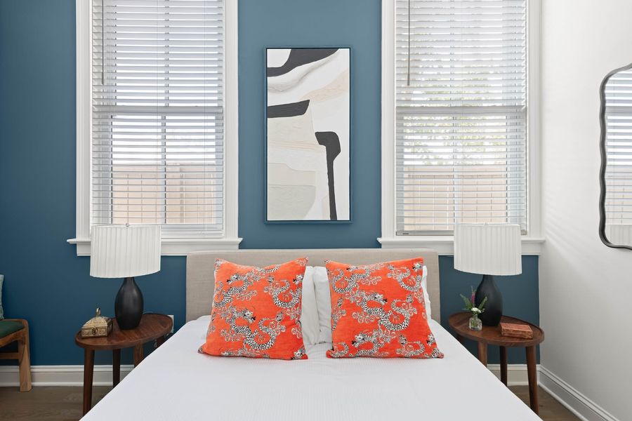 Bedroom #3: Queen Bed + TV + Ceiling Fan + En-suite Bathroom