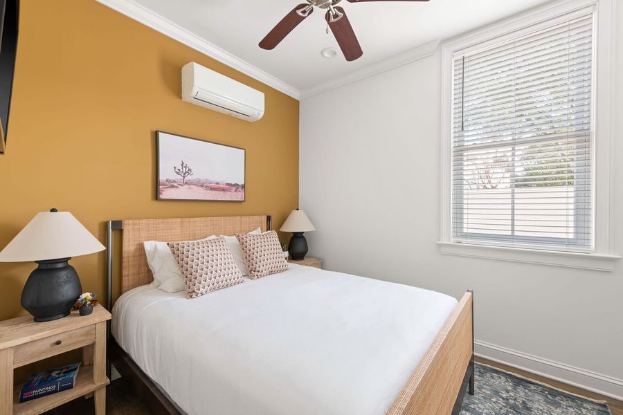 Bedroom #4: Queen Bed + TV + Ceiling Fan + En-suite Bathroom