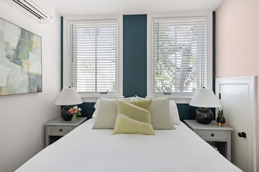 Bedroom #8: Queen Bed + TV + Ceiling Fan + En-suite Bathroom