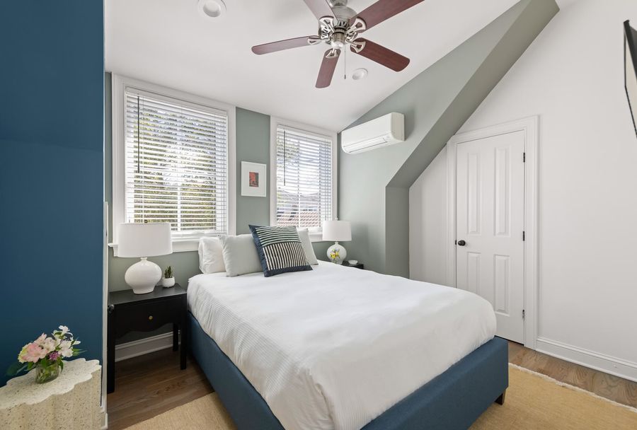 Bedroom #12: Queen Bed + TV + Ceiling Fan + En-suite Bathroom