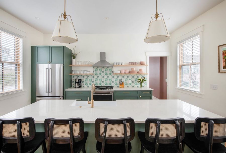 Fully equipped kitchen with everything you need to cook a meal! with an additional 5 seats at the island