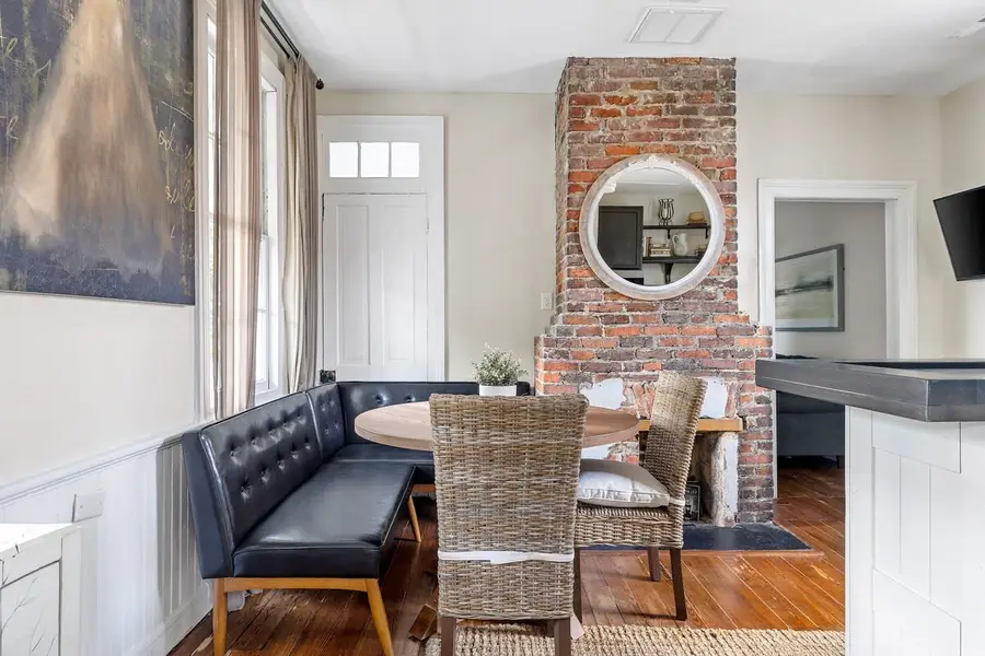 Spacious dining area that also makes for a TV watching room
