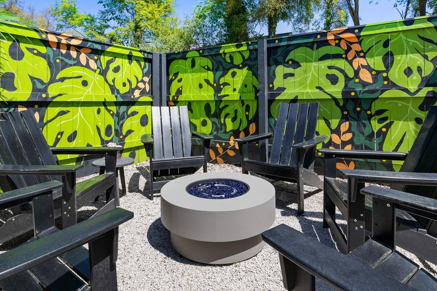 Custom mural painted in the backyard