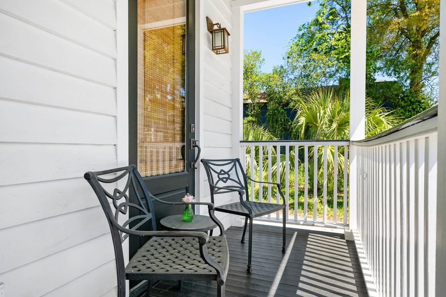 Front porch seating at the back house