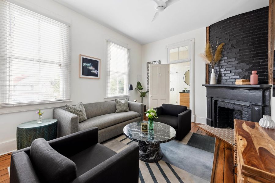 Living room space with a Sofa Bed 