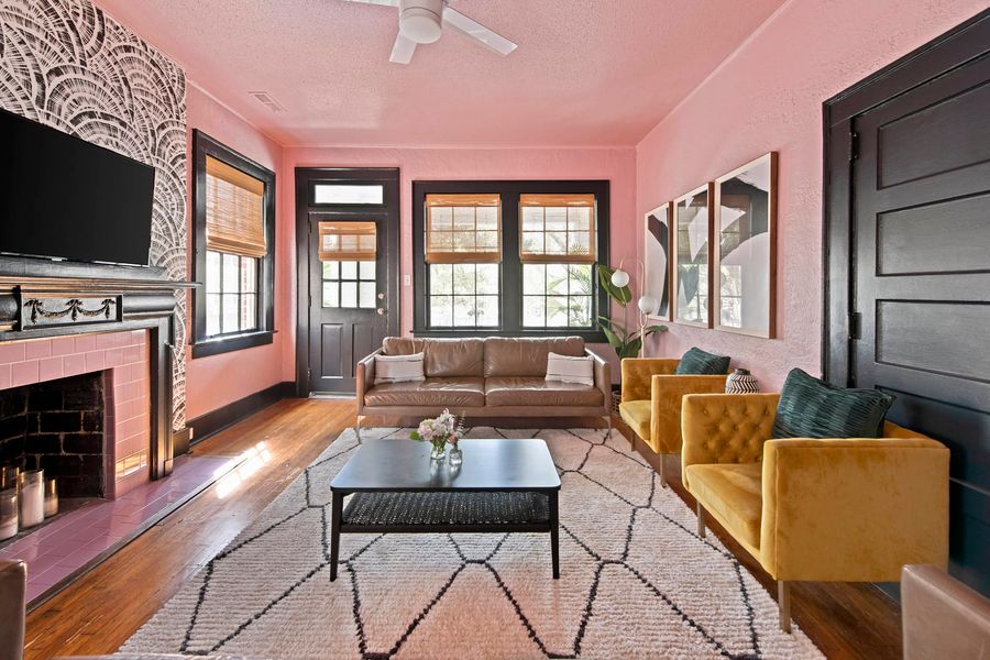 Professionally designed living room space with a Smart TV!