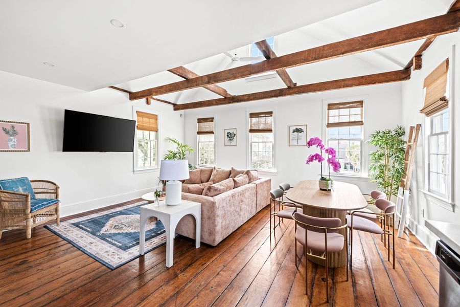Professionally designed living room space with a Smart TV