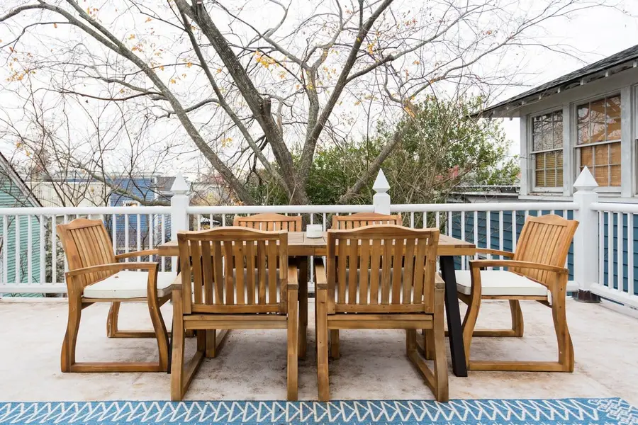 Spacious outdoor with plenty of seating