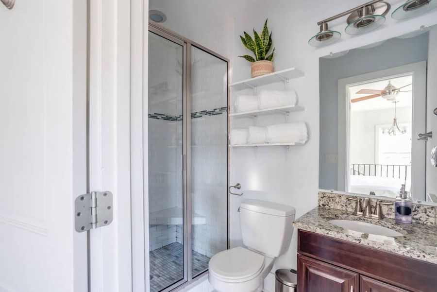 Full bathroom with walk-in shower!