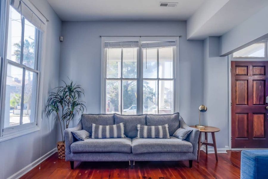 Large windows allow plenty of natural light