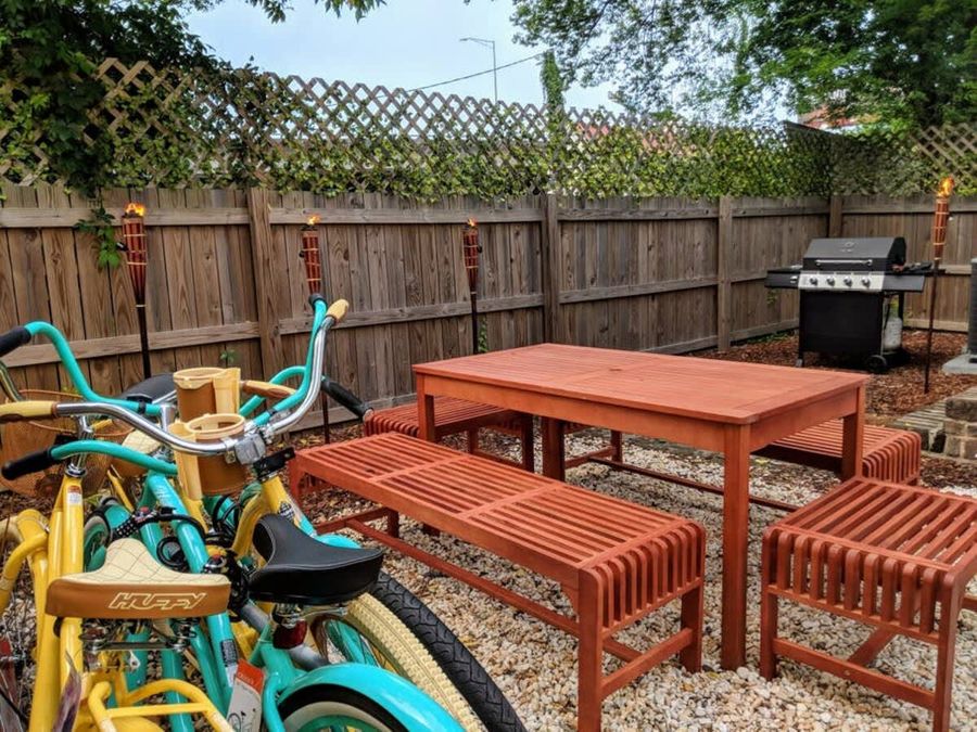 Grill out in the back yard, or ride these two bikes around town, both are included with your rental!