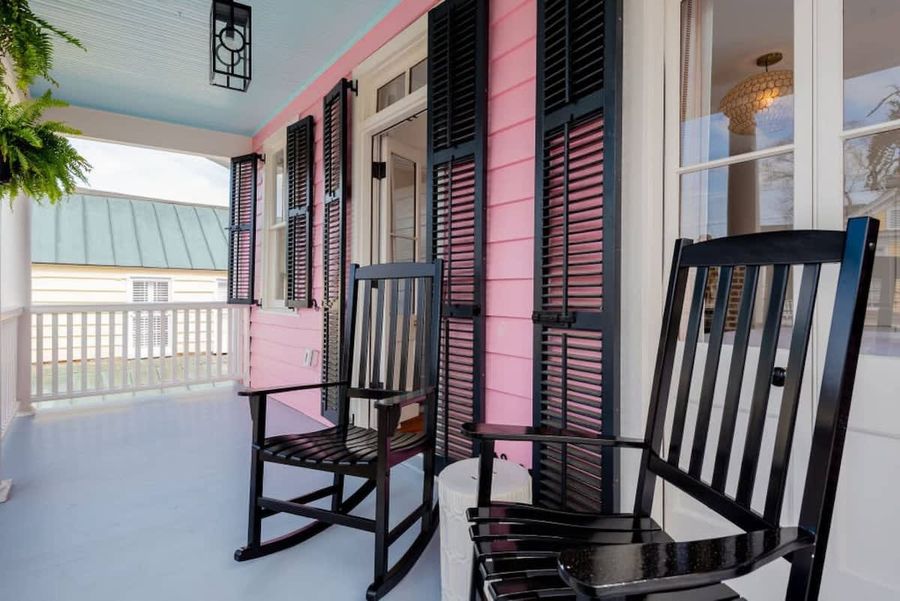 Two private porches off of the front of the house