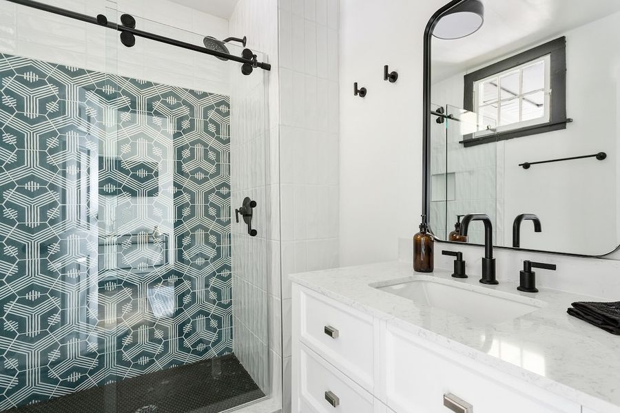 Renovated bathroom.