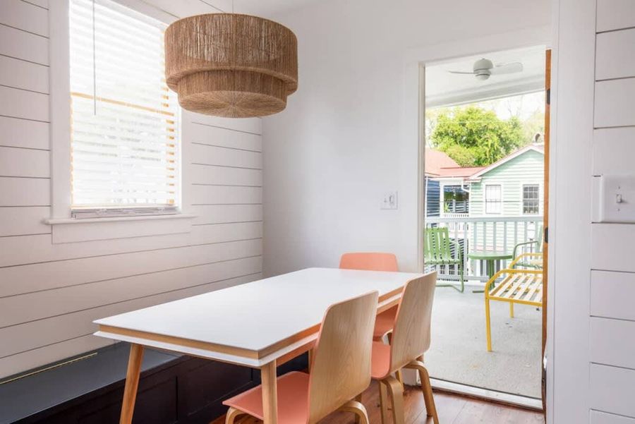Upstairs breakfast nook leading out to the porch overlooking Spring Street!