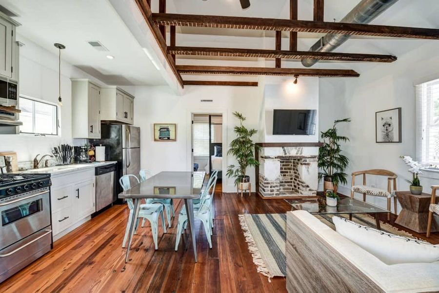 Upstairs Living Room with fully equipped kitchen and living room area!