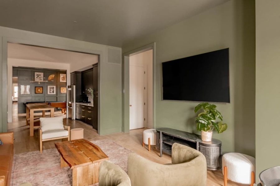The penthouse has an open layout making it extremely spacious for your group