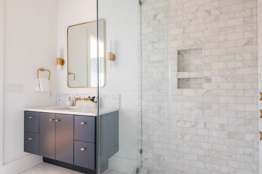 Bathroom #1 with a walk-in shower