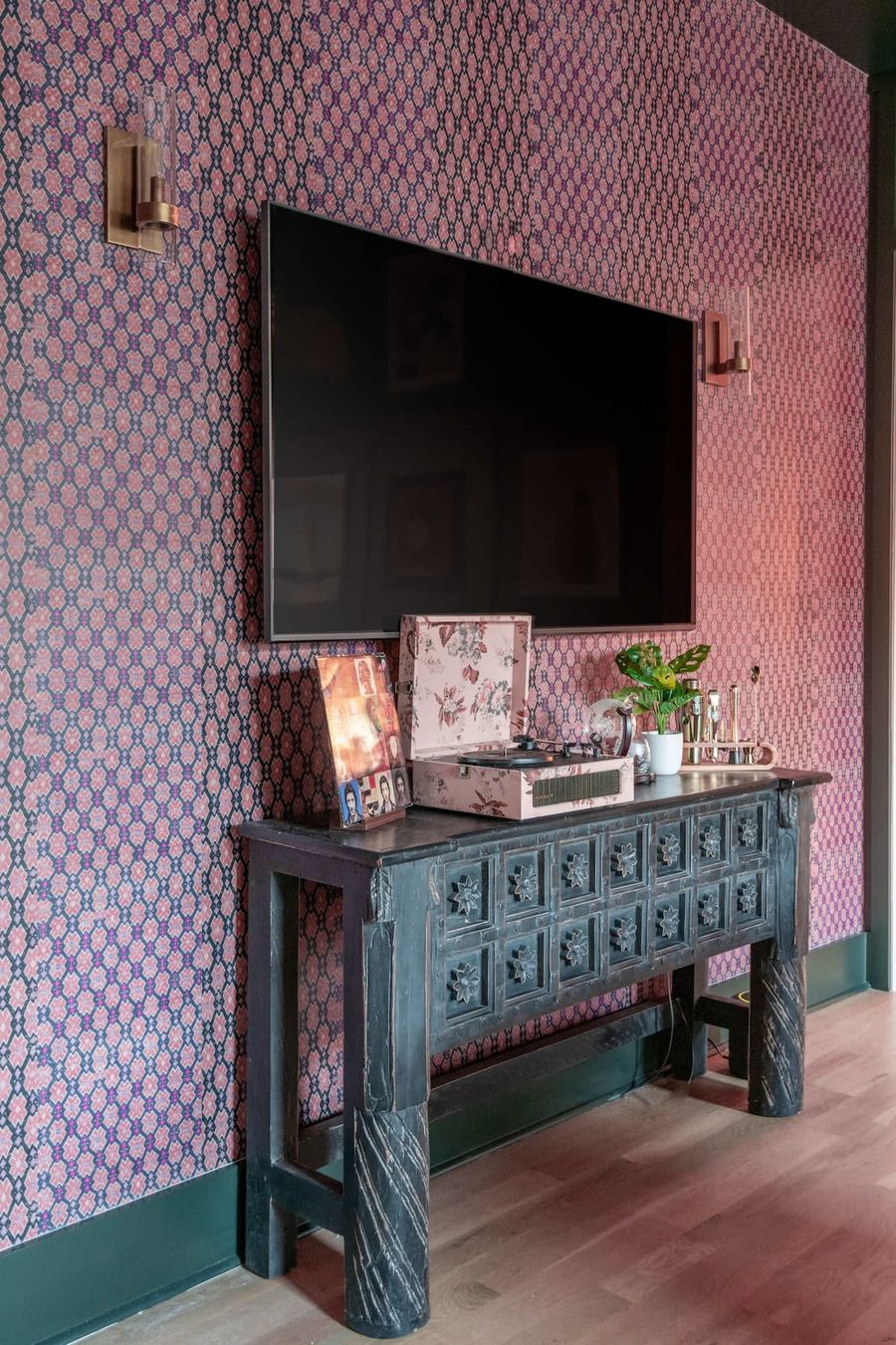Televisions in every room of the penthouse