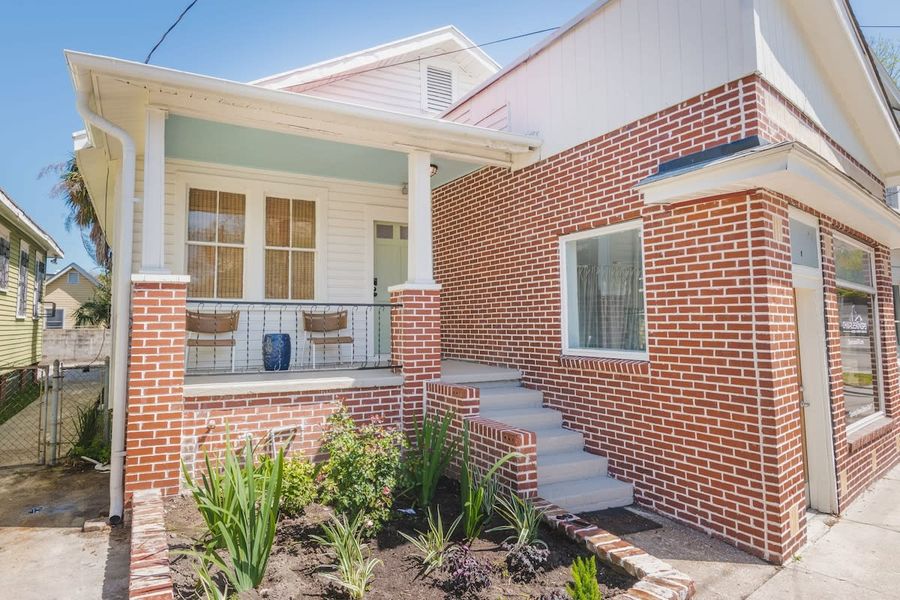 Outdoor view of the home  with porch seating