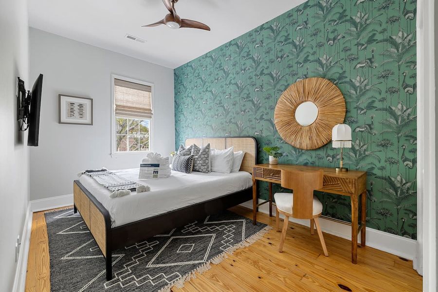 Bedroom #4: King Bed, Ceiling Fan, TV & Desk