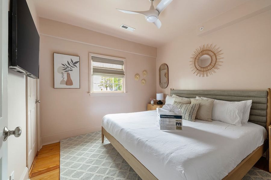 Bedroom #7: King Bed, Ceiling Fan & TV