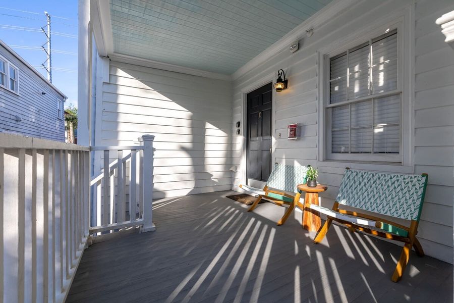 Outdoor seating space on both balconies