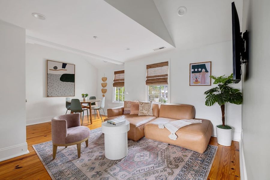 Spacious living room with seating for your group 