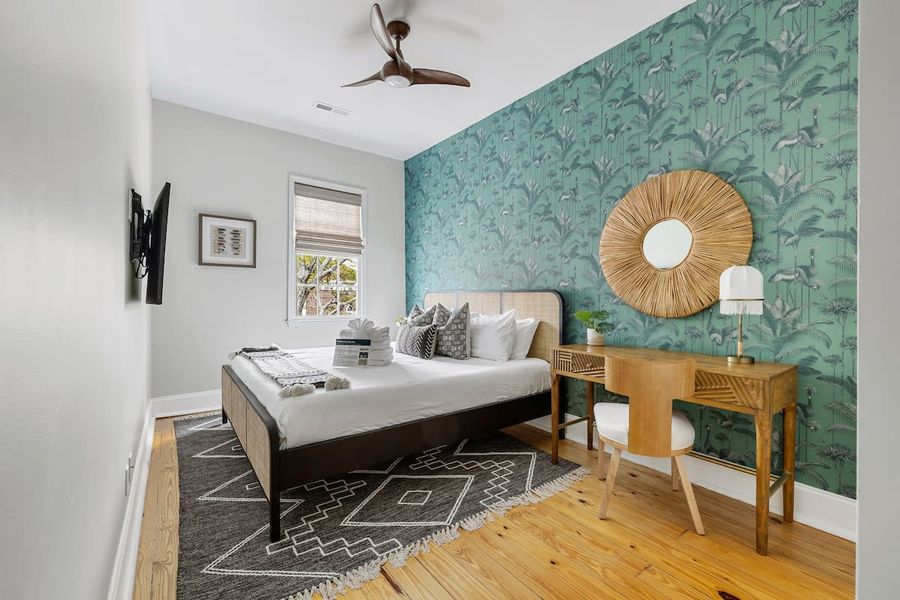 Bedroom #4: King Bed, Ceiling Fan & TV
