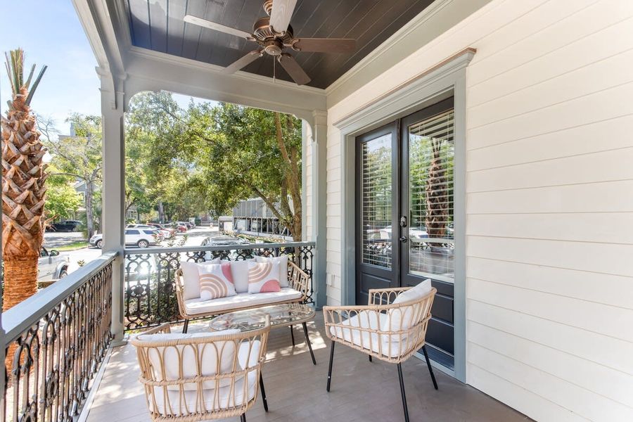 Complete With a Porch Fan for Warmer Days