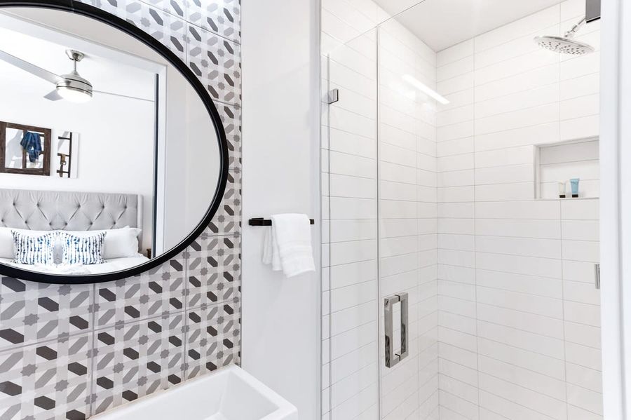 Bathroom with a walk-in shower