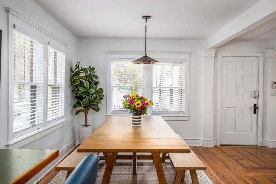 Dining room table fit to accommodate large groups!