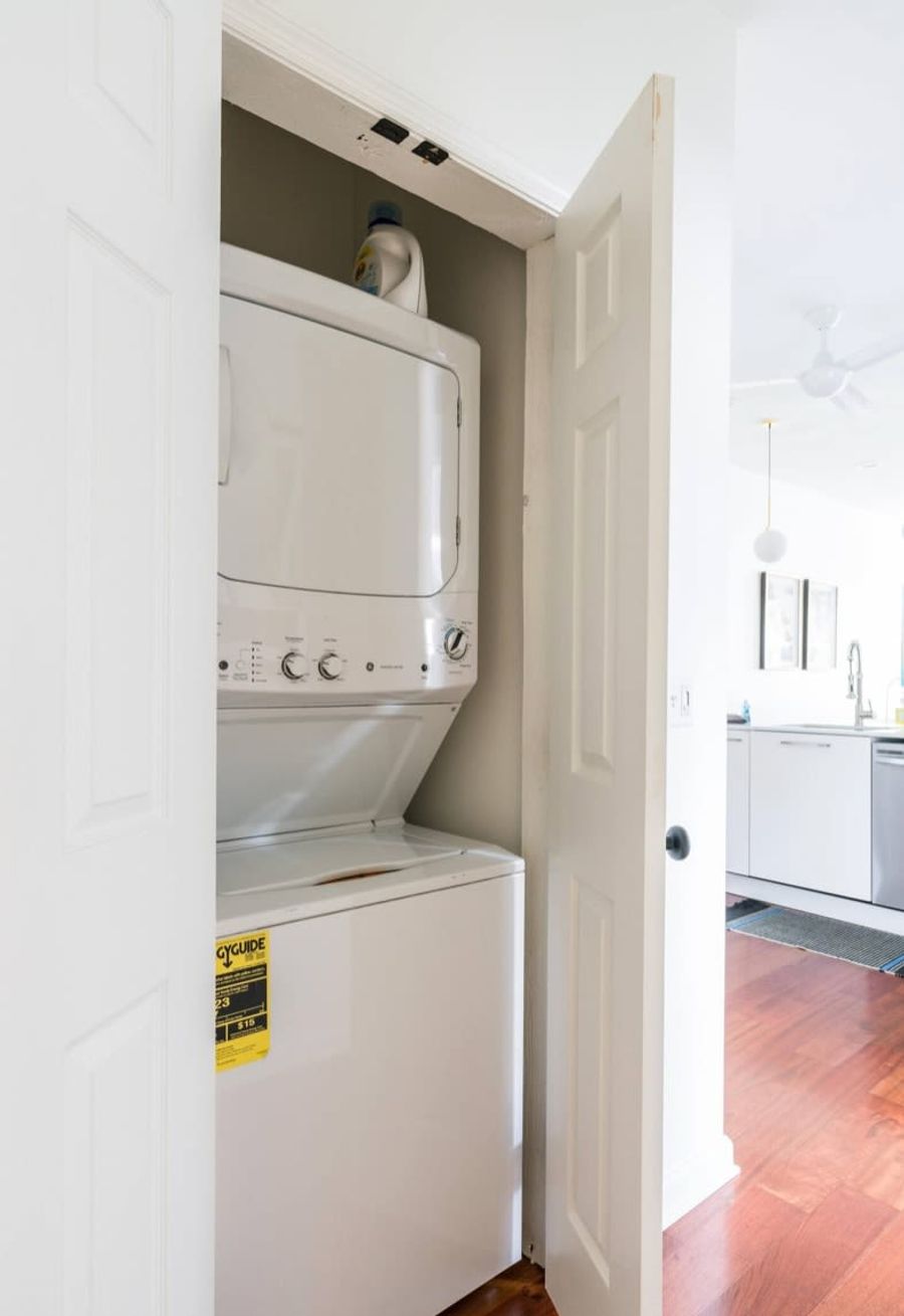 Washer/dryer with laundry detergent available!