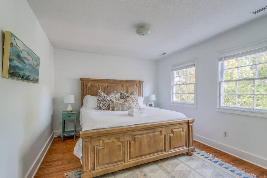 Well lit bedroom