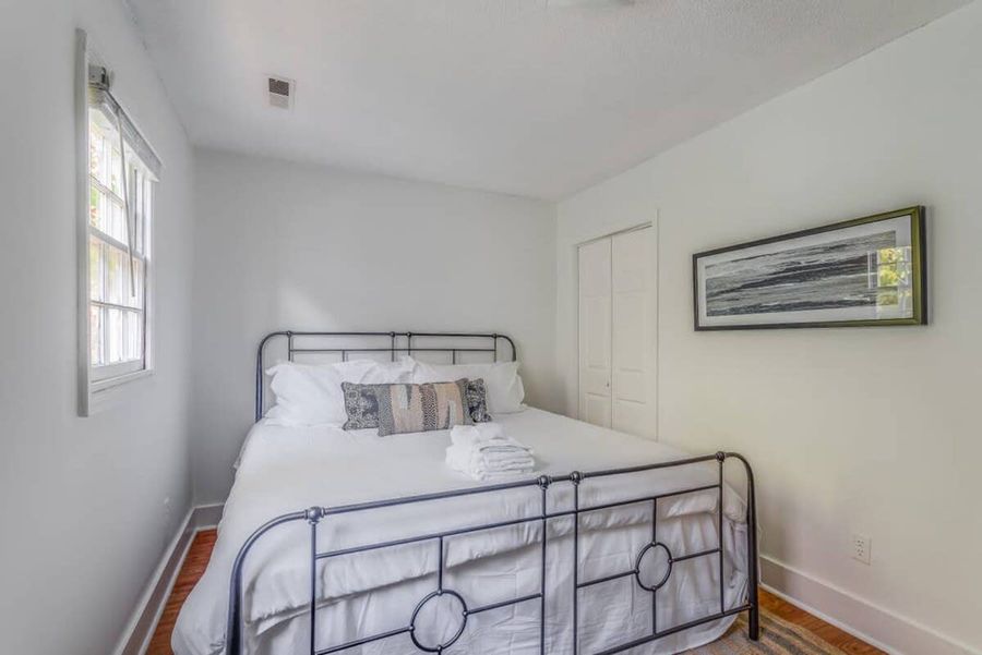Well lit bedroom