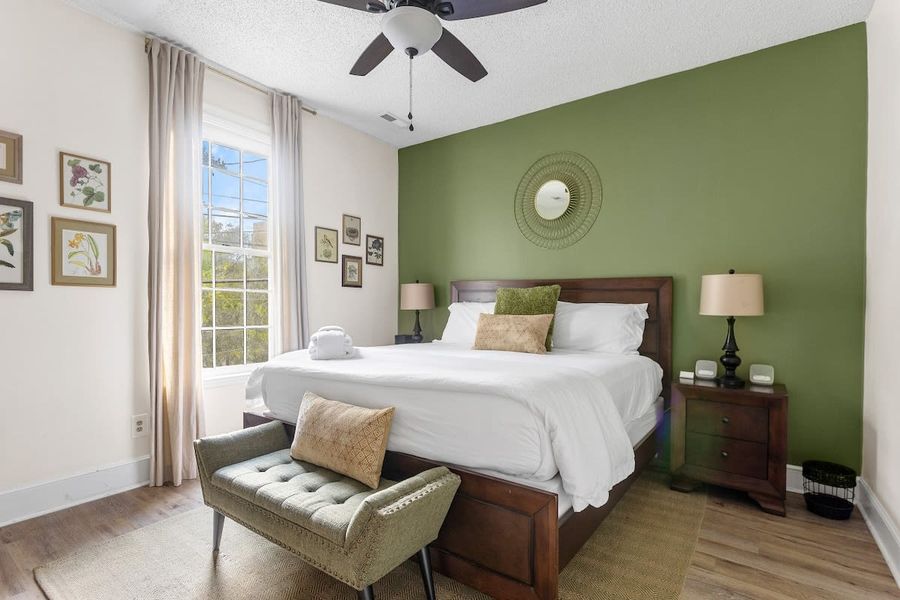 Bedroom 2: King Bed + TV + Ceiling Fan!