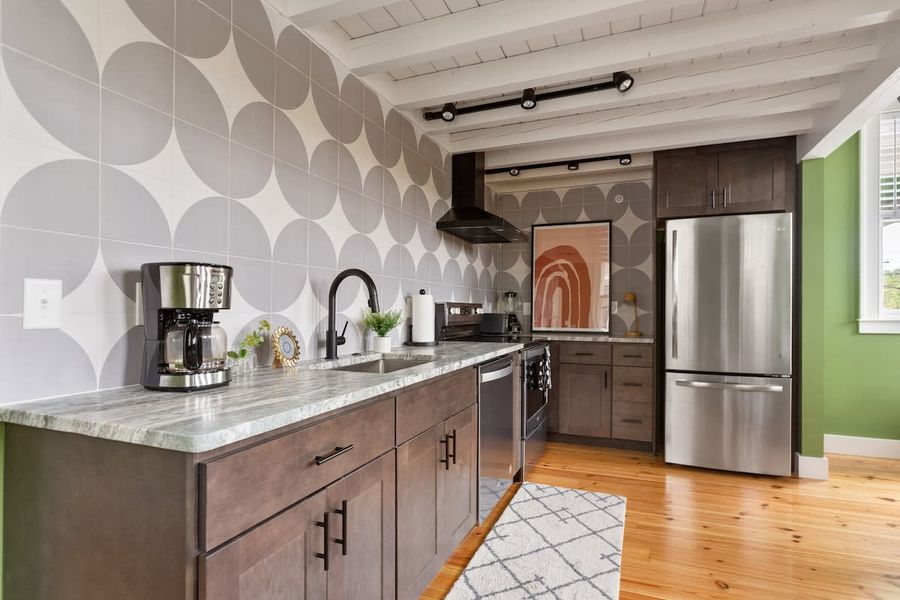 Fully stocked kitchen with anything you'd need to cook a meal!