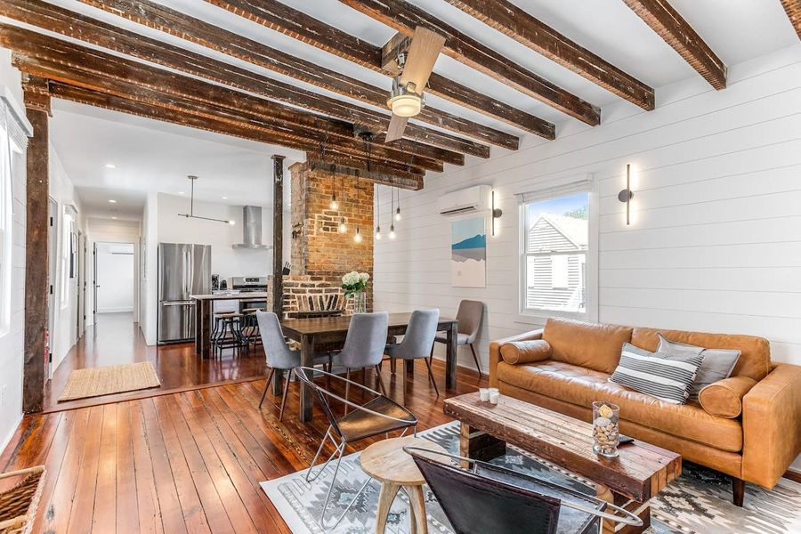 Open living, dining and kitchen concept