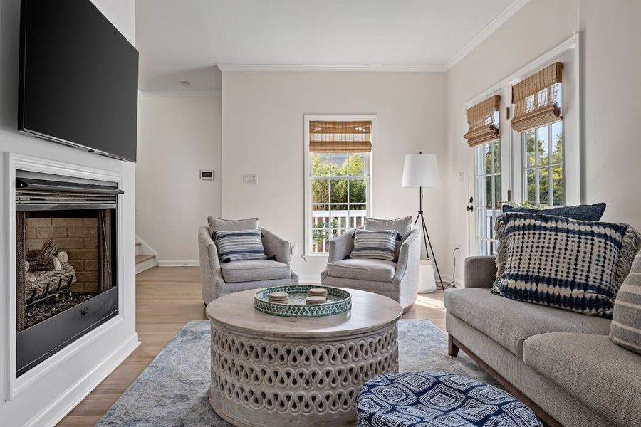 Large sectional and additional seating in the living room