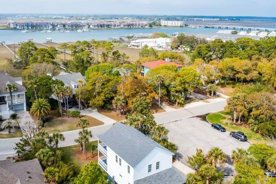 Aerial view of the house just a short walk to the beach