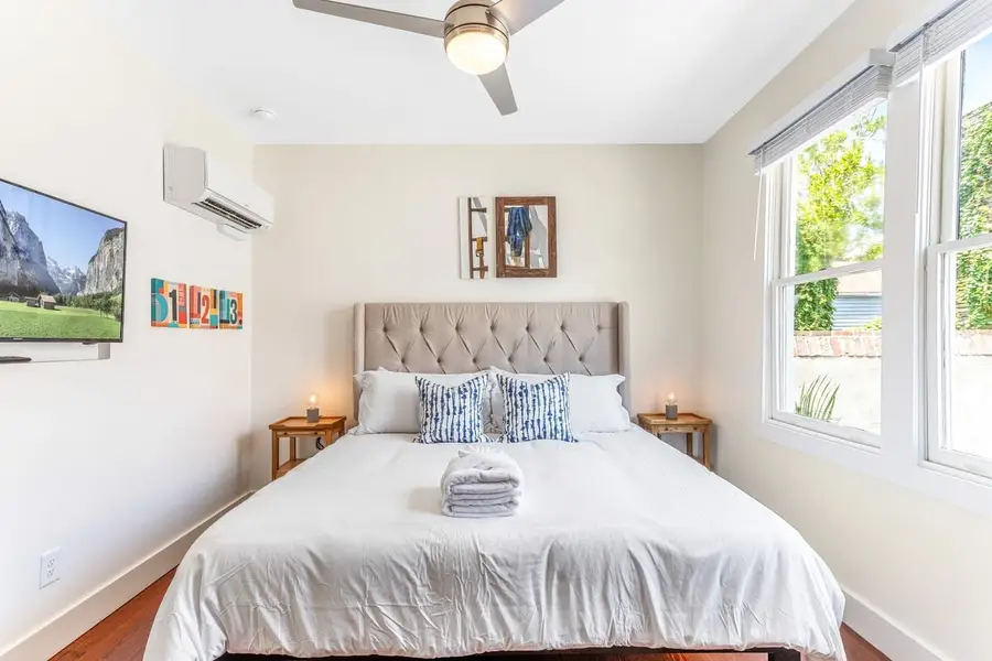 Bedroom #2 with a King bed, ensuite bathroom and Smart TV