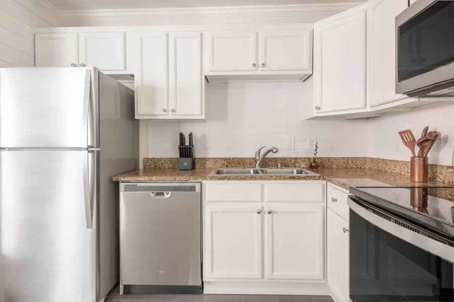 There are 2 fully stocked kitchens for your use 