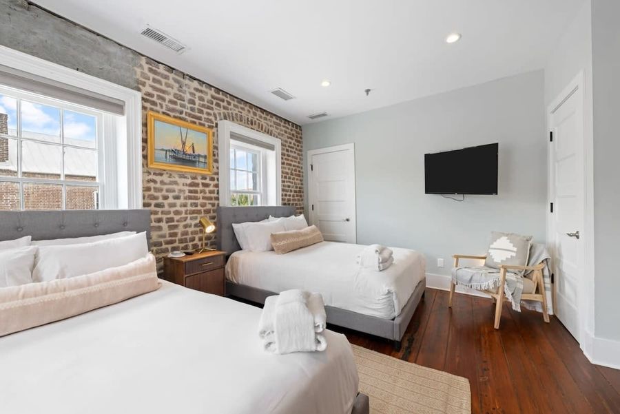 Bedroom #3 with 2 Queen Beds + En-Suite + TV