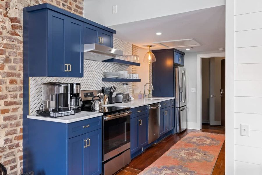 Fully stocked kitchen! There are also 2 kitchenettes on the upper floors!