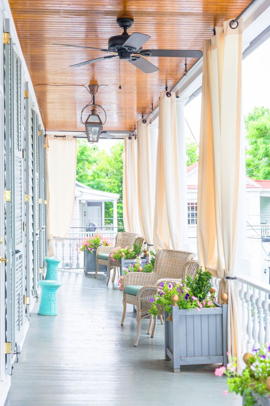 Victorian porches stretch the length of the home! 