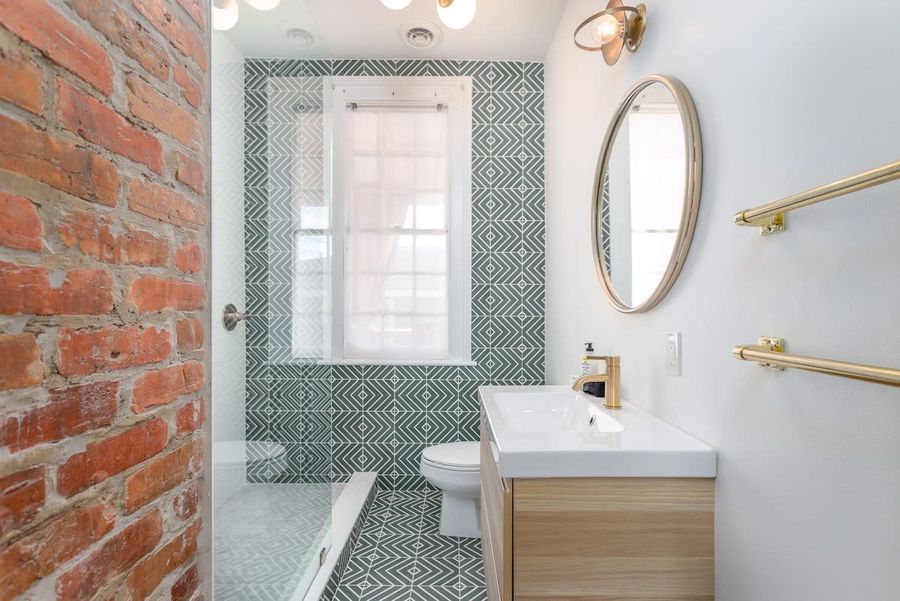 Full bathroom with walk in shower!