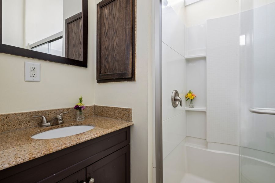 Full bathroom with walk-in shower
