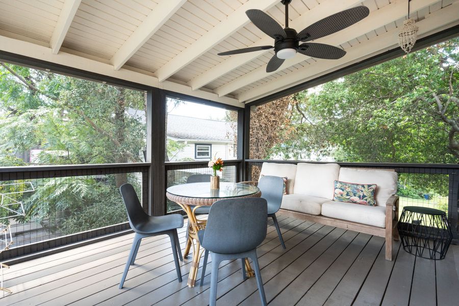Plenty of room to relax on the outdoor porch with outdoor dining and seating