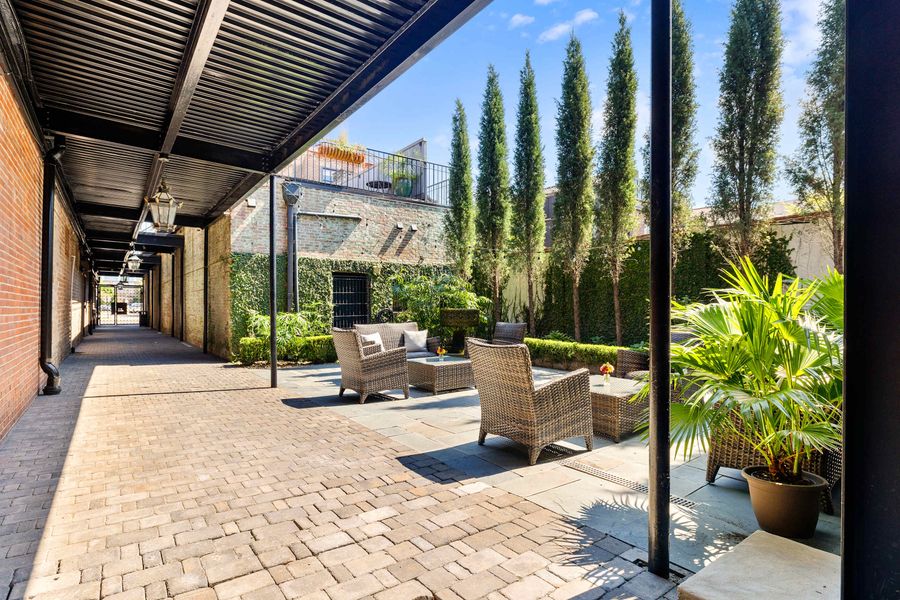 Shared outdoor seating for your group to use 