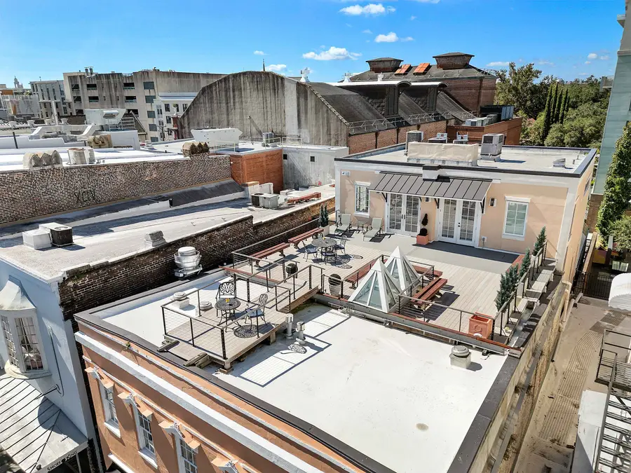 Aerial view of the Rooftop! King Street just below! 