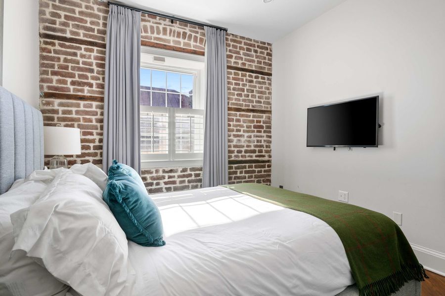 Bedroom #1: Queen Bed + TV